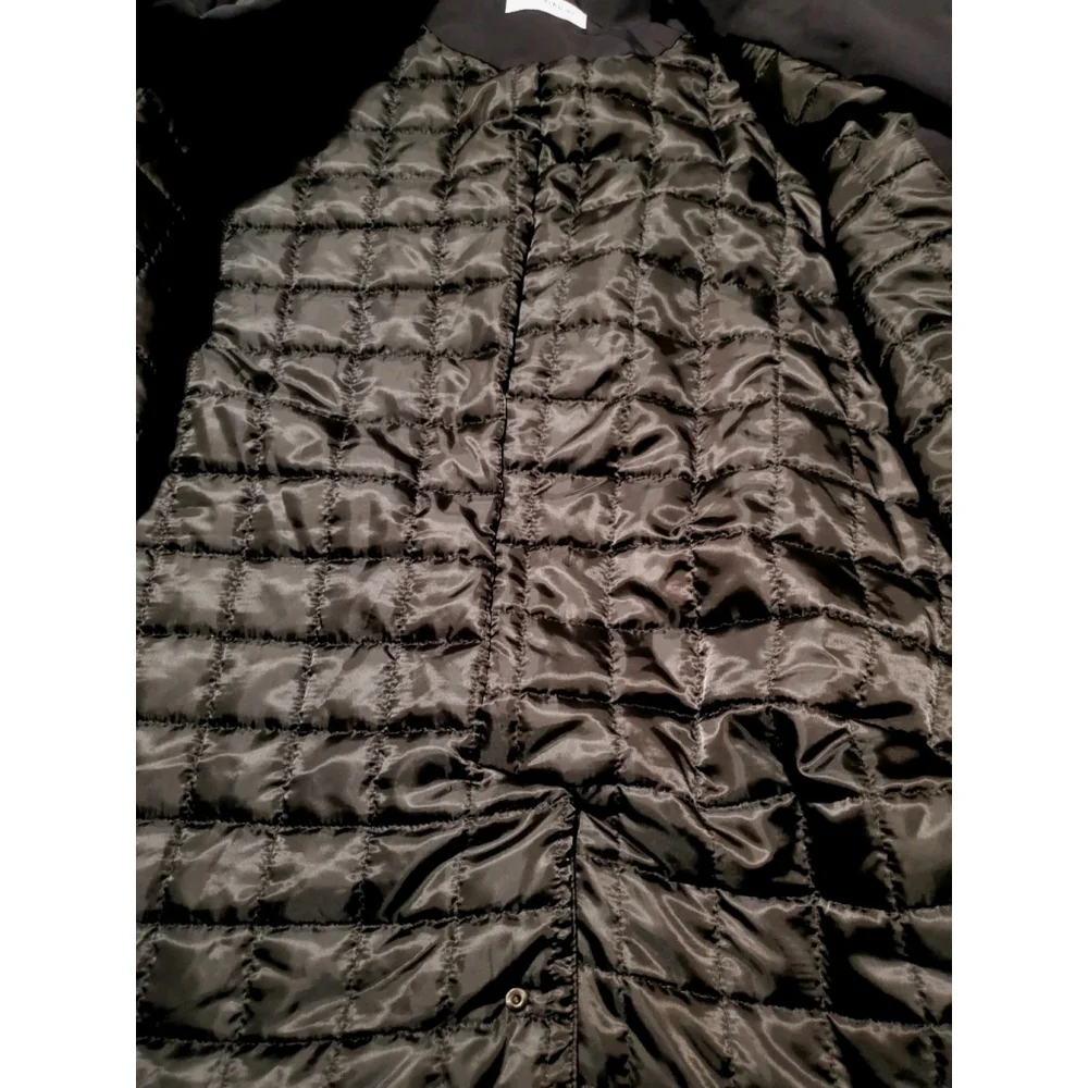 Calvin Klein Overcoat Mens 42R  Black Weatherproof Quilted Lined Button Closure